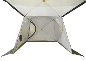 Палатка зимняя КУБ 4 камуфляж (трехслойная), с навесом