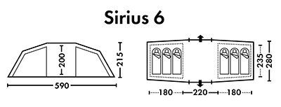 Полуавтоматическая кемпинговая палатка Sirius 6 black-out