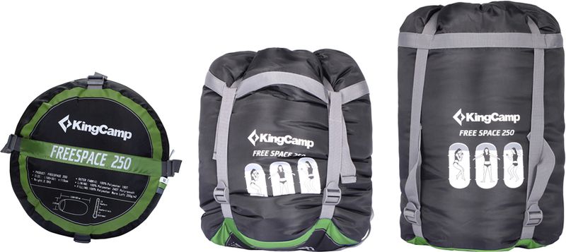 Cпальный мешок Free Space 250, синий, King Camp