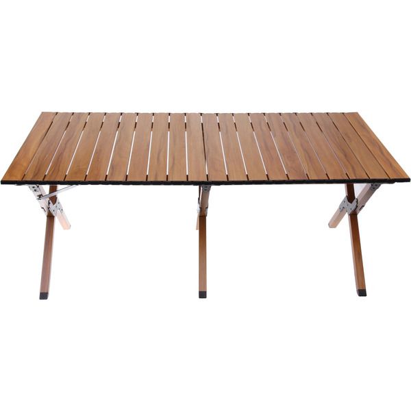 Стол кемпинговый складной, 114*59*43 см, цвет: светлое дерево, каркас алюминий