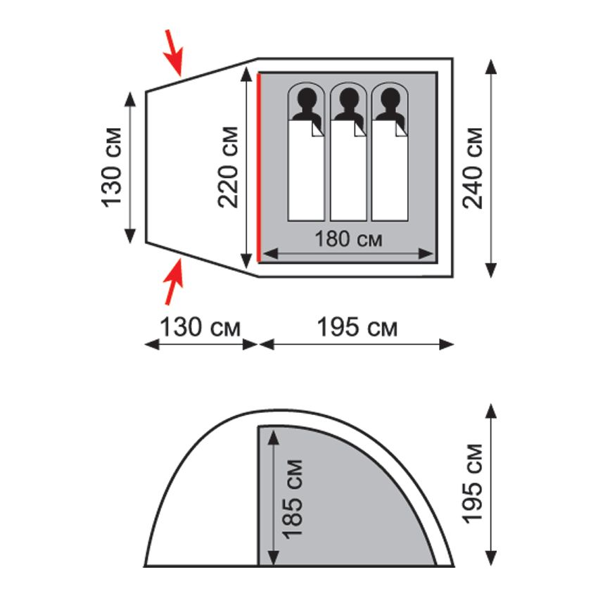 Палатка Bell 3 v2, зеленый цвет, Tramp