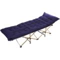 Раскладушка кемпинговая складная с матрасом 188*66*49 см, серый-синий