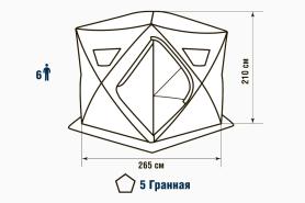 Палатка зимняя Higashi Penta Hot DC (трехслойная, два слоя утеплителя, пятистенная)