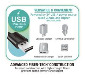 Кровать надувная Mid-Rise Comfort, 152х203х36см, с насосом USB