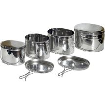 Набор низких котелков - 3 шт. (3,3; 4,5; 6,0 л.) с крышками, Матрешка, крышки без ручек